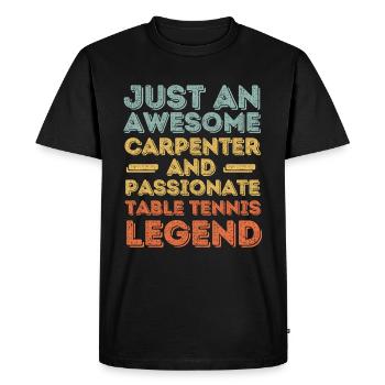 Zimmermann tennis de table rétro - T-shirt Premium bio Homme - noir - Devant - Nico (187cm)