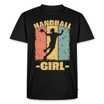 Women Handball retro - Men's Premium Organic T-Shirt - black - Front - Nico (187cm)