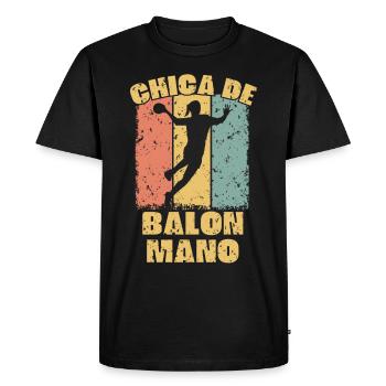 Women Handball retro - Men's Premium Organic T-Shirt - black - Front - Nico (187cm)