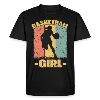 Basketball féminin rétro - T-shirt Premium bio Homme - noir - Devant - Nico (187cm)