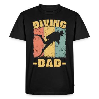 Diving dad retro - Men's Premium Organic T-Shirt - black - Front - Nico (187cm)