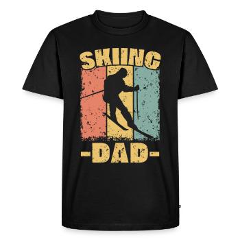Skiing dad retro - Men's Premium Organic T-Shirt - black - Front - Nico (187cm)
