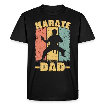 Karate dad retro - Men's Premium Organic T-Shirt - black - Front - Nico (187cm)