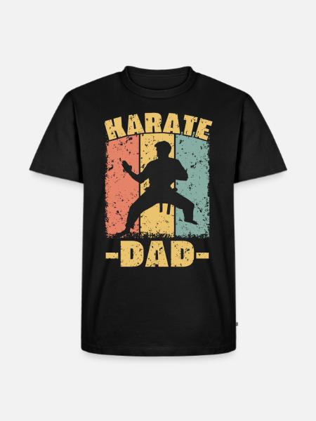 Karate dad retro - Men's Premium Organic T-Shirt - black