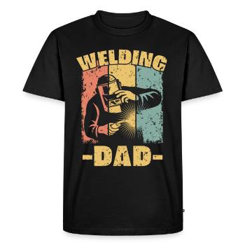 Welding dad retro - Men's Premium Organic T-Shirt - black - Front - Nico (187cm)