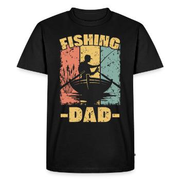 Papa de pêche rétro - T-shirt Premium bio Homme - noir - Devant - Nico (187cm)