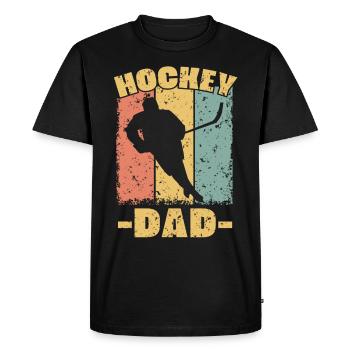 Papa de hockey sur glace rétro - T-shirt Premium bio Homme - noir - Devant - Nico (187cm)
