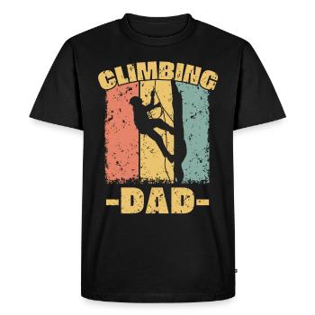 Escalade papa rétro - T-shirt Premium bio Homme - noir - Devant - Nico (187cm)