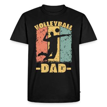 Volleyball papa rétro - T-shirt Premium bio Homme - noir - Devant - Nico (187cm)