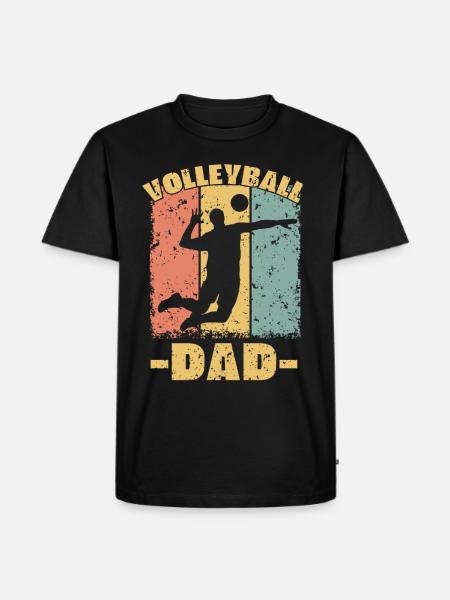 Volleyball dad retro - Men's Premium Organic T-Shirt - black