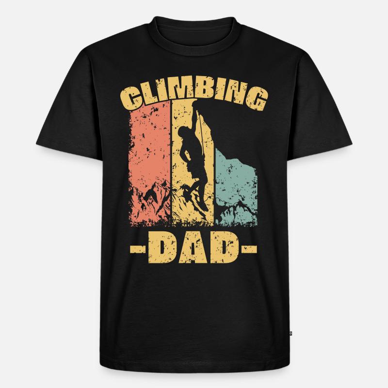 Klettern Papa retro - Männer Premium Bio T-Shirt - Schwarz