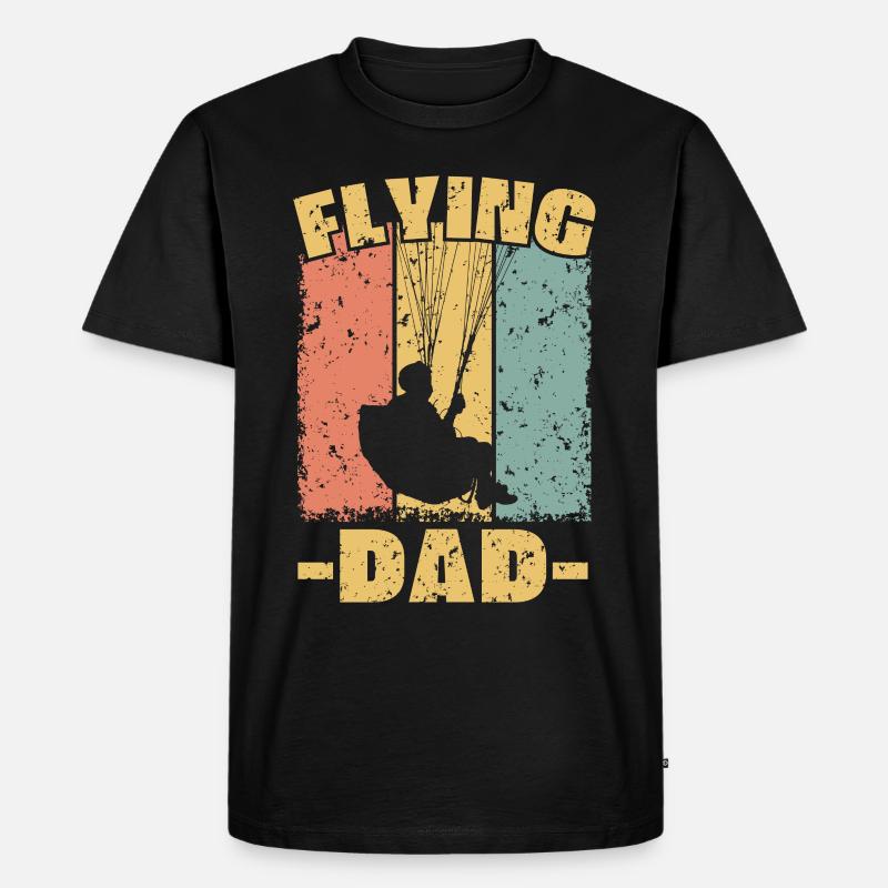 Paragliding Papa retro - Männer Premium Bio T-Shirt - Schwarz