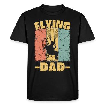 Paramotoriste papa rétro - T-shirt Premium bio Homme - noir - Devant - Nico (187cm)