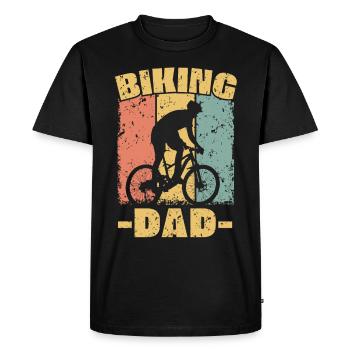 Papa vélo rétro - T-shirt Premium bio Homme - noir - Devant - Nico (187cm)