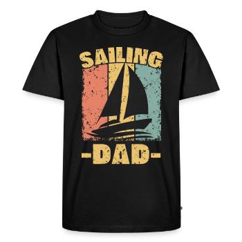 Sailing dad retro - Men's Premium Organic T-Shirt - black - Front - Nico (187cm)