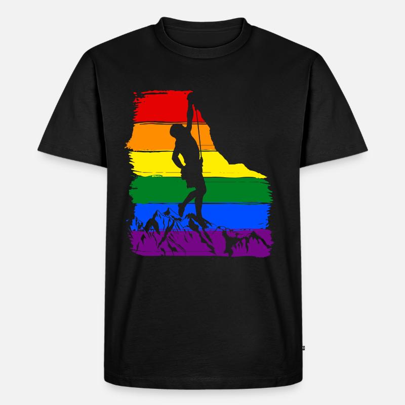 Klettern LGBT Pride - Männer Premium Bio T-Shirt - Schwarz