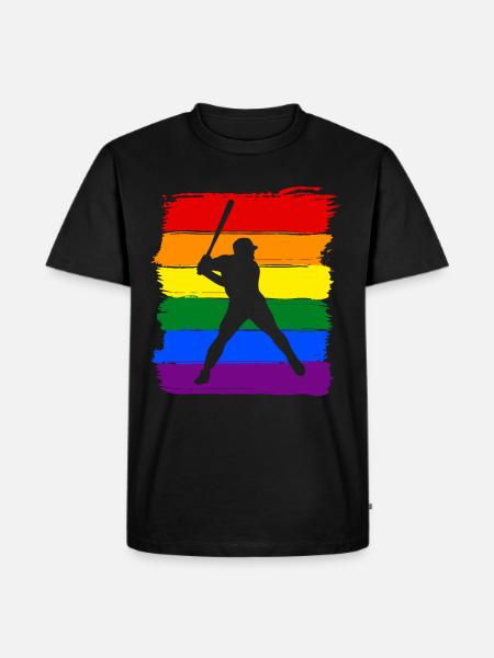 Baseball LGBT Pride - Men's Premium Organic T-Shirt - black