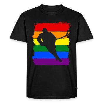 Fierté LGBT de hockey sur glace - T-shirt Premium bio Homme - noir - Devant - Nico (187cm)