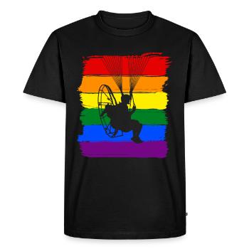 Paramotoring LGBTQ Pride - Men's Premium Organic T-Shirt - black - Front - Nico (187cm)