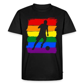 Fußball LGBT Pride - Männer Premium Bio T-Shirt - Schwarz - Vorne - Nico (187cm)