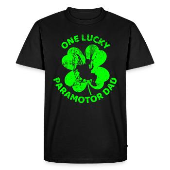 Paramoteur Trèfle de la Saint-Patrick - T-shirt Premium bio Homme - noir - Devant - Nico (187cm)