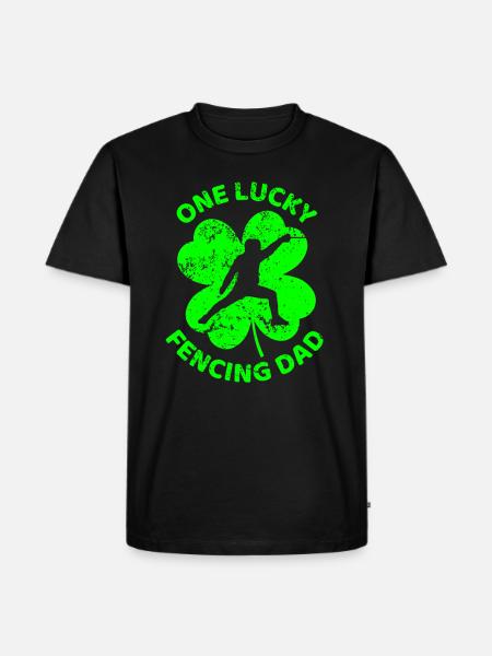 Fencing St. Patrick's day shamrock - Men's Premium Organic T-Shirt - black