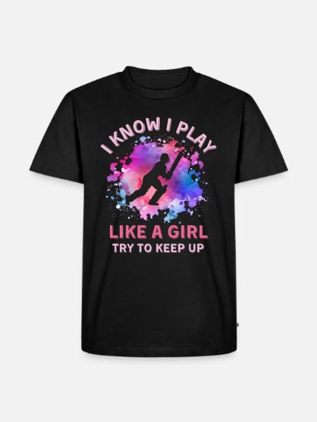 Femmes Cricket Fille - T-shirt Premium bio Homme - noir