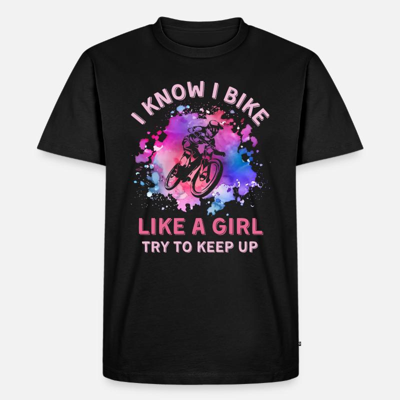 Frauen Biken Mädchen - Männer Premium Bio T-Shirt - Schwarz