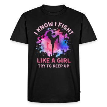 Femmes Muay-thai Fille - T-shirt Premium bio Homme - noir - Devant - Nico (187cm)