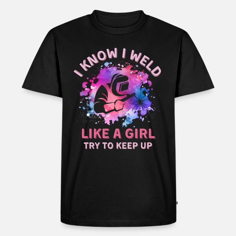 Frauen Schweißermädchen - Männer Premium Bio T-Shirt - Schwarz