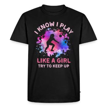 Femmes Volleyball Fille - T-shirt Premium bio Homme - noir - Devant - Nico (187cm)