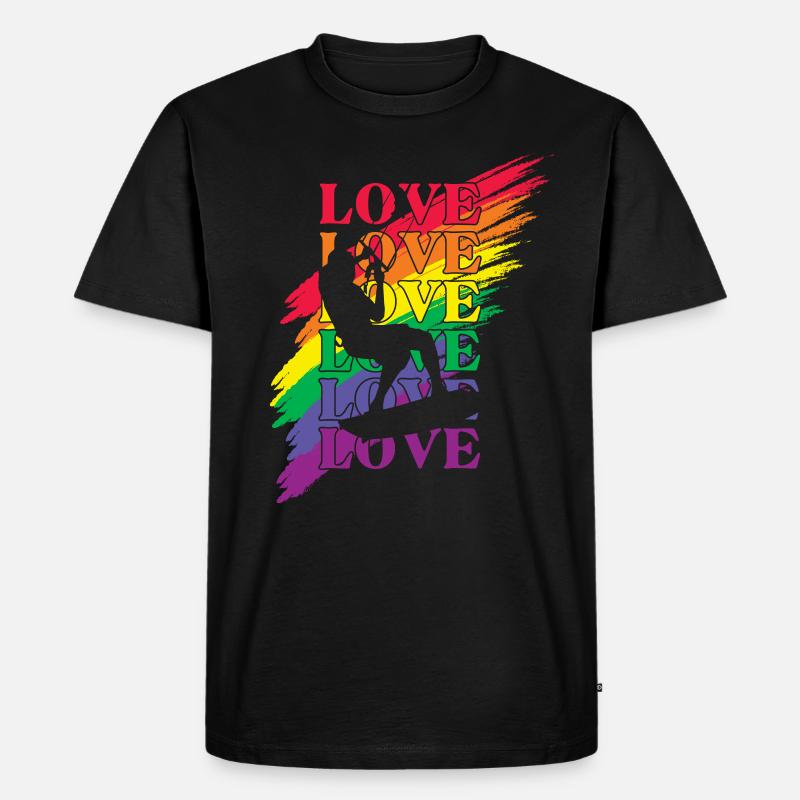 Kitesurfen LGBT Pride - Männer Premium Bio T-Shirt - Schwarz