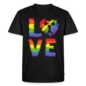 Haltérophilie Fierté LGBT - T-shirt Premium bio Homme - noir - Devant - Nico (187cm)