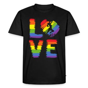 femmes Escalade LGBT Pride - T-shirt Premium bio Homme - noir - Devant - Nico (187cm)