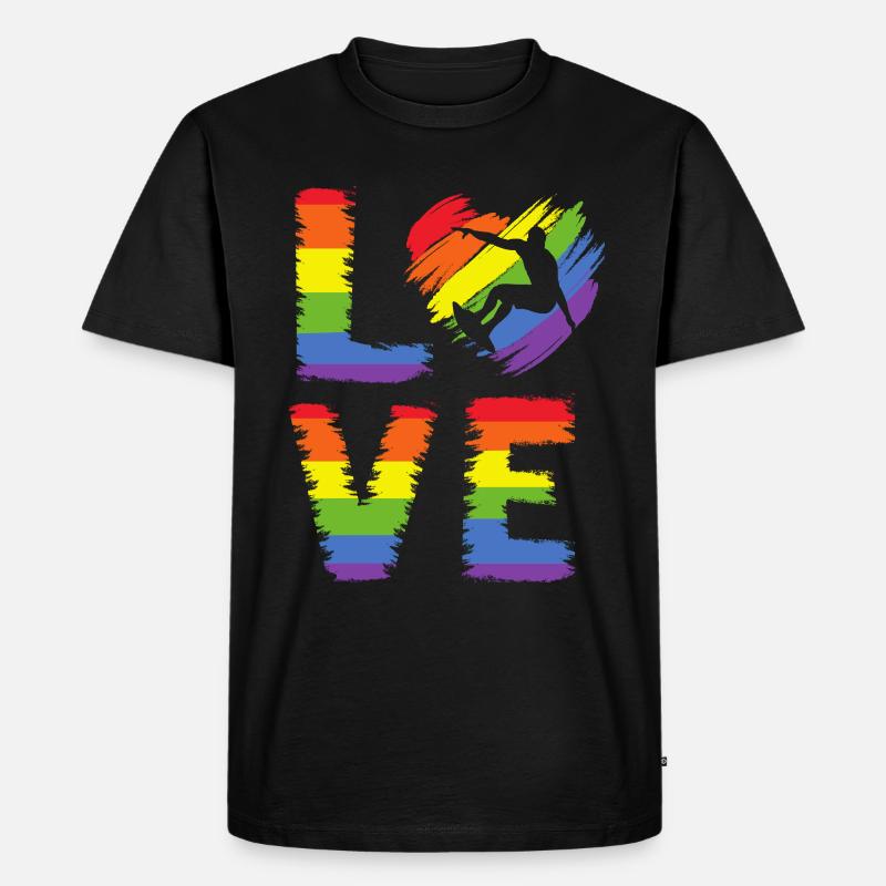 Surfen LGBT Pride - Männer Premium Bio T-Shirt - Schwarz