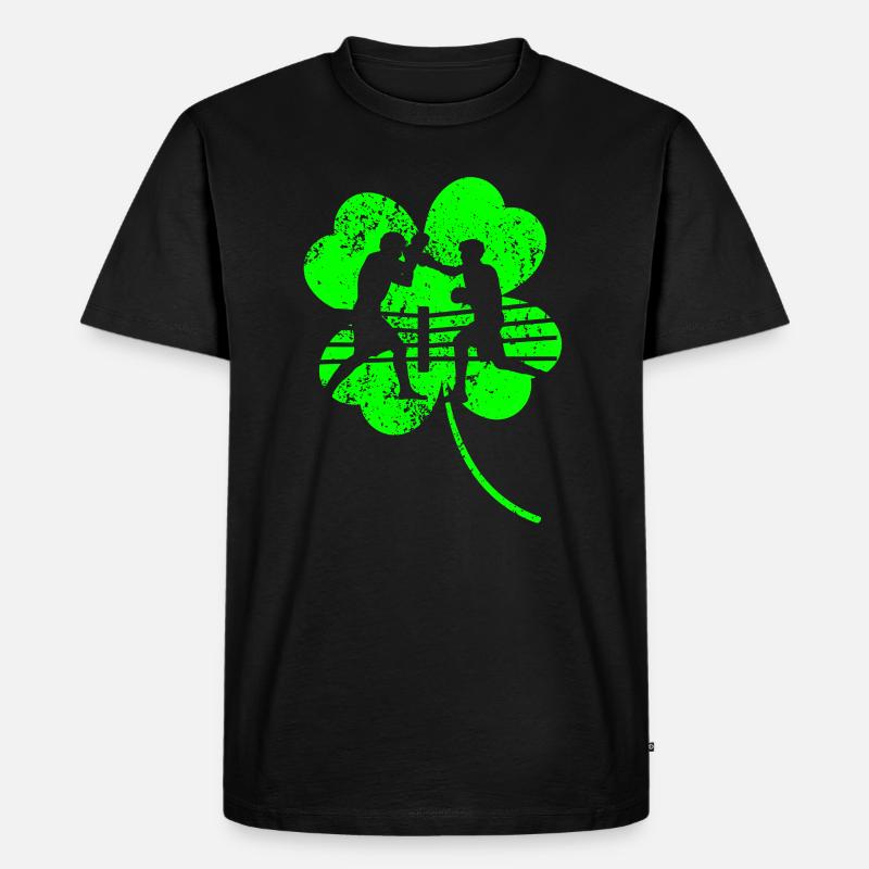 Boxen St. Patrick's Day Kleeblatt - Männer Premium Bio T-Shirt - Schwarz