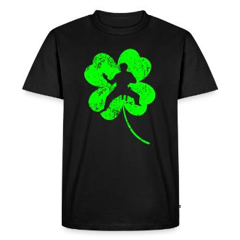 Karaté Trèfle de la Saint-Patrick - T-shirt Premium bio Homme - noir - Devant - Nico (187cm)