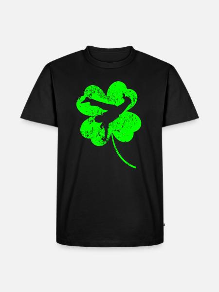 Capoeira St. Patrick's day shamrock - Men's Premium Organic T-Shirt - black