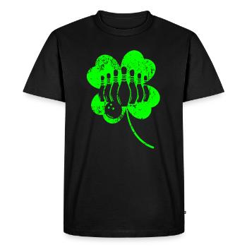 Bowling Trèfle de la Saint-Patrick - T-shirt Premium bio Homme - noir - Devant - Nico (187cm)