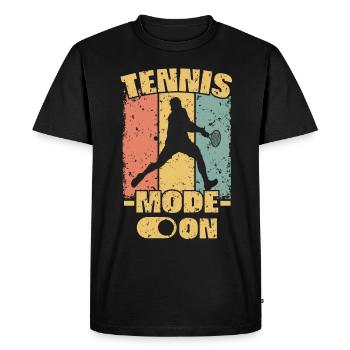 Tennis rétro - T-shirt Premium bio Homme - noir - Devant - Nico (187cm)