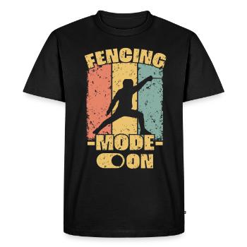 Fencing retro - Men's Premium Organic T-Shirt - black - Front - Nico (187cm)