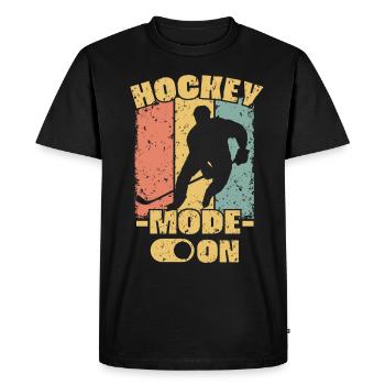 Rétro hockey sur glace - T-shirt Premium bio Homme - noir - Devant - Nico (187cm)