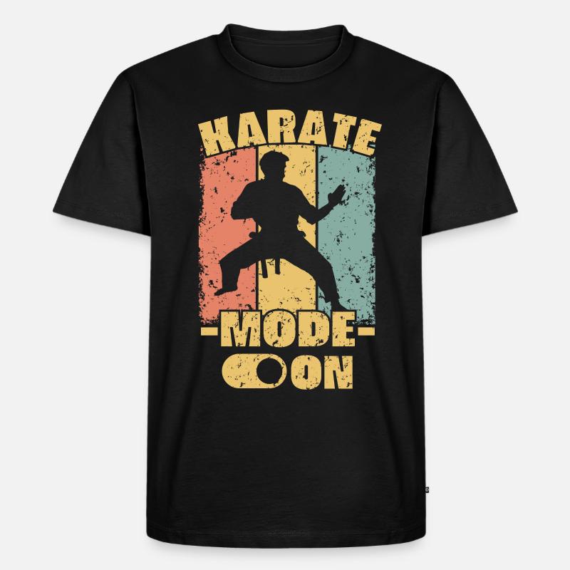 Karate Retro - Männer Premium Bio T-Shirt - Schwarz