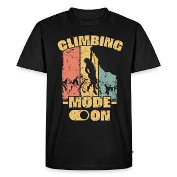 Climbing retro - Men's Premium Organic T-Shirt - black - Front - Nico (187cm)