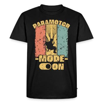 Paramotoring Mode on retro - Men's Premium Organic T-Shirt - black - Front - Nico (187cm)