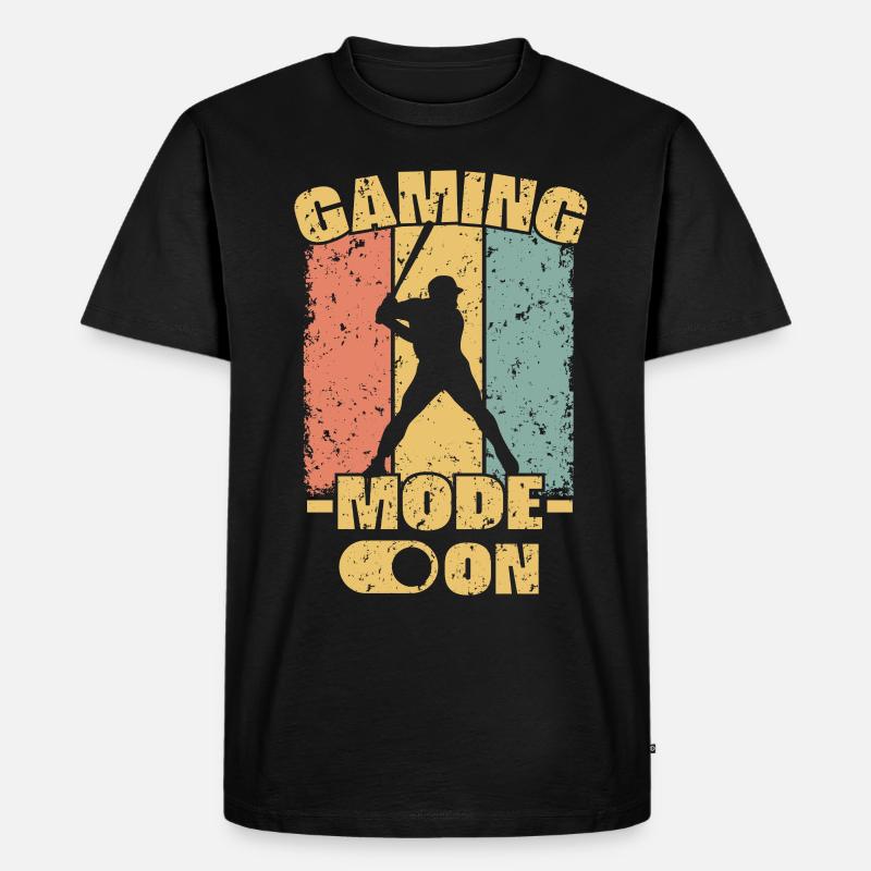 Baseball Retro - Männer Premium Bio T-Shirt - Schwarz