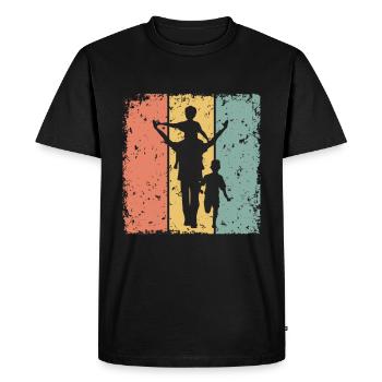 Père père de deux garçons - T-shirt Premium bio Homme - noir - Devant - Nico (187cm)