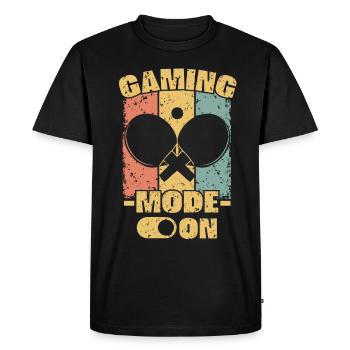 Tennis de table rétro - T-shirt Premium bio Homme - noir - Devant - Nico (187cm)