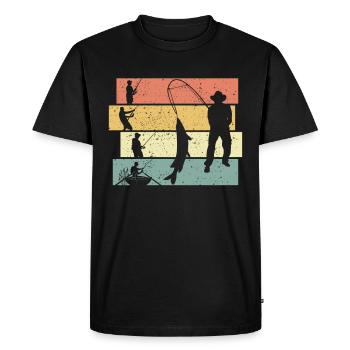 Pêche rétro - T-shirt Premium bio Homme - noir - Devant - Nico (187cm)