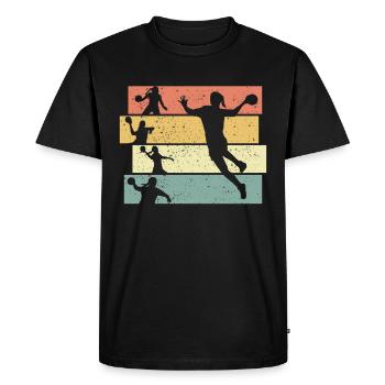 Women Handball retro - Men's Premium Organic T-Shirt - black - Front - Nico (187cm)